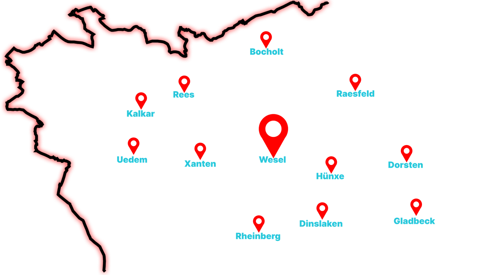 Karte: Einsatzgebiet Wesel